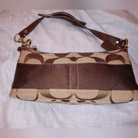 New Coach Signature Sufflette cloth mini bag Brown, Cloth - Picture 1 of 5
